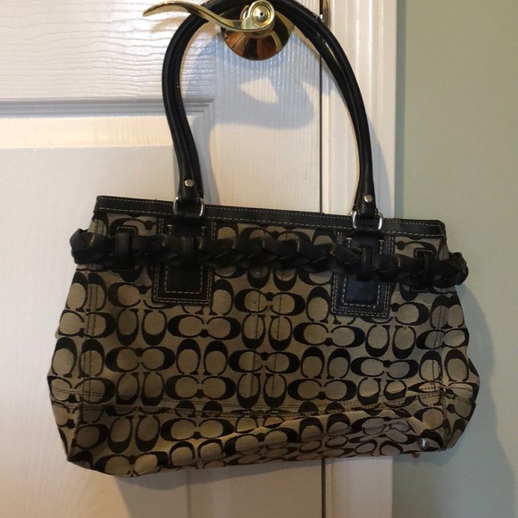 Black Signature Coach Purse - Picture 3 of 6